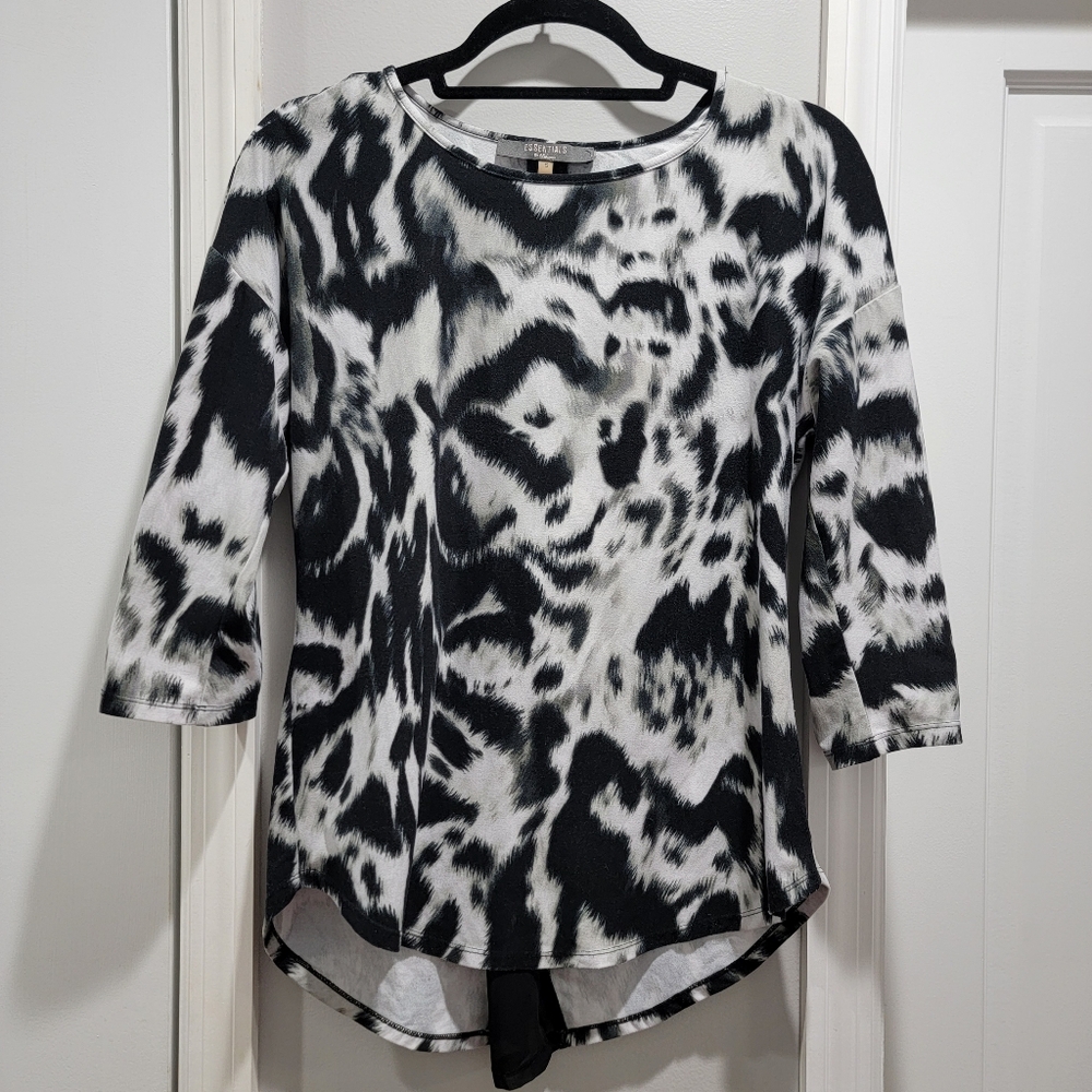 Essentials by Milano Hidden Sheer Zipped Back Top